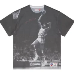 Mitchell & Ness T-Shirts & Tops-Above The Rim Sublimated Ss Tee New York Nets Julius Erving