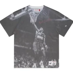Mitchell & Ness T-Shirts & Tops-Above The Rim Sublimated Ss Tee Houston Rockets Clyde Drexler