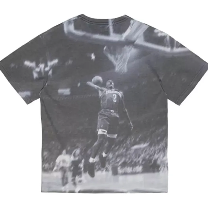 Mitchell & Ness T-Shirts & Tops-Above The Rim Sublimated Ss Tee Charlotte Hornets Larry Johnson
