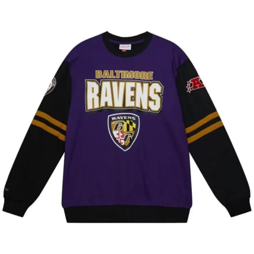 Mitchell & Ness T-Shirts & Tops-All Over Crew 2.0 Baltimore Ravens