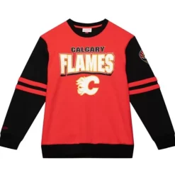 Mitchell & Ness Hoodies & Sweatshirts-All Over Crew 2.0 Calgary Flames