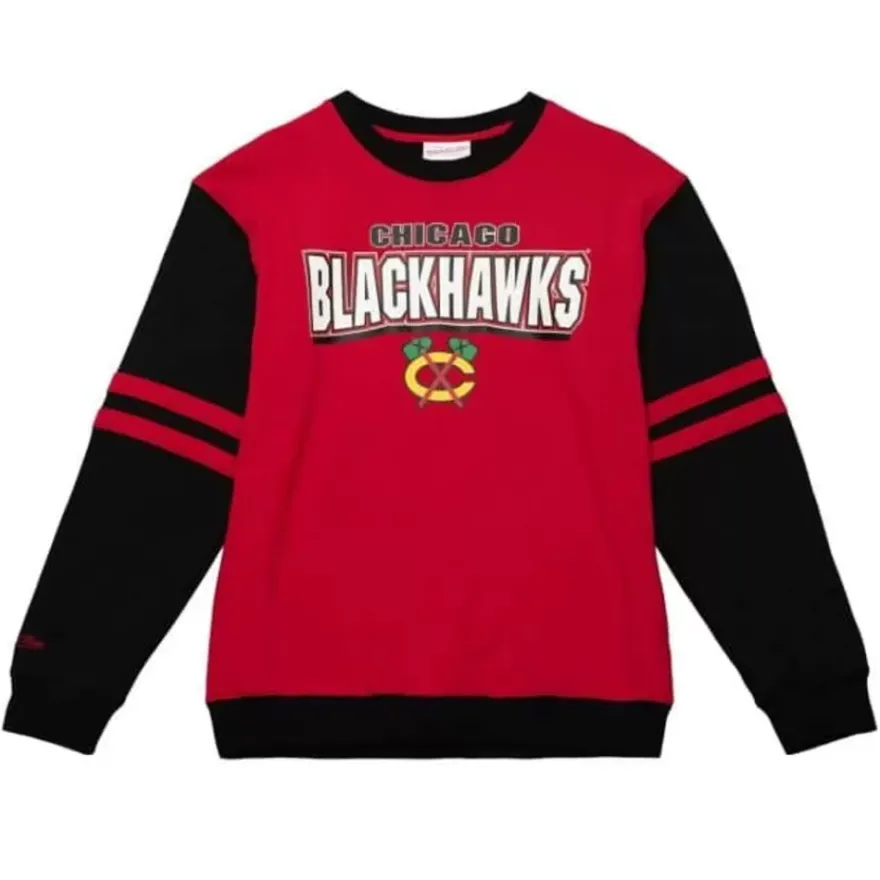 Mitchell & Ness Hoodies & Sweatshirts-All Over Crew 2.0 Chicago Blackhawks