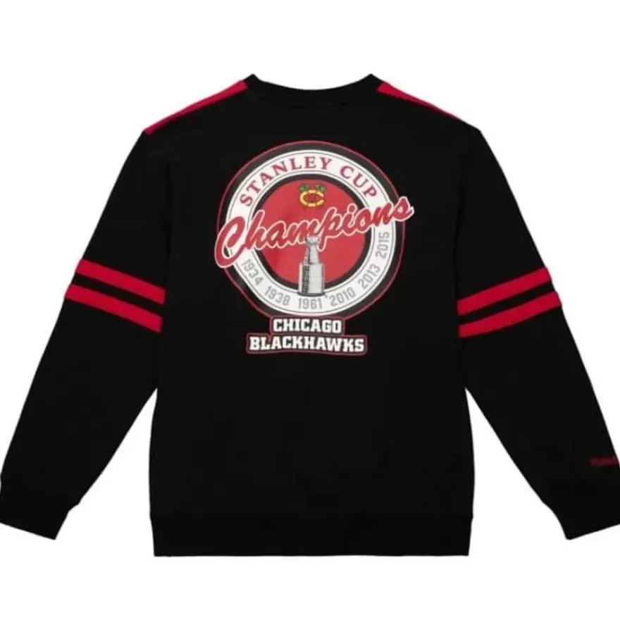 Mitchell & Ness Hoodies & Sweatshirts-All Over Crew 2.0 Chicago Blackhawks