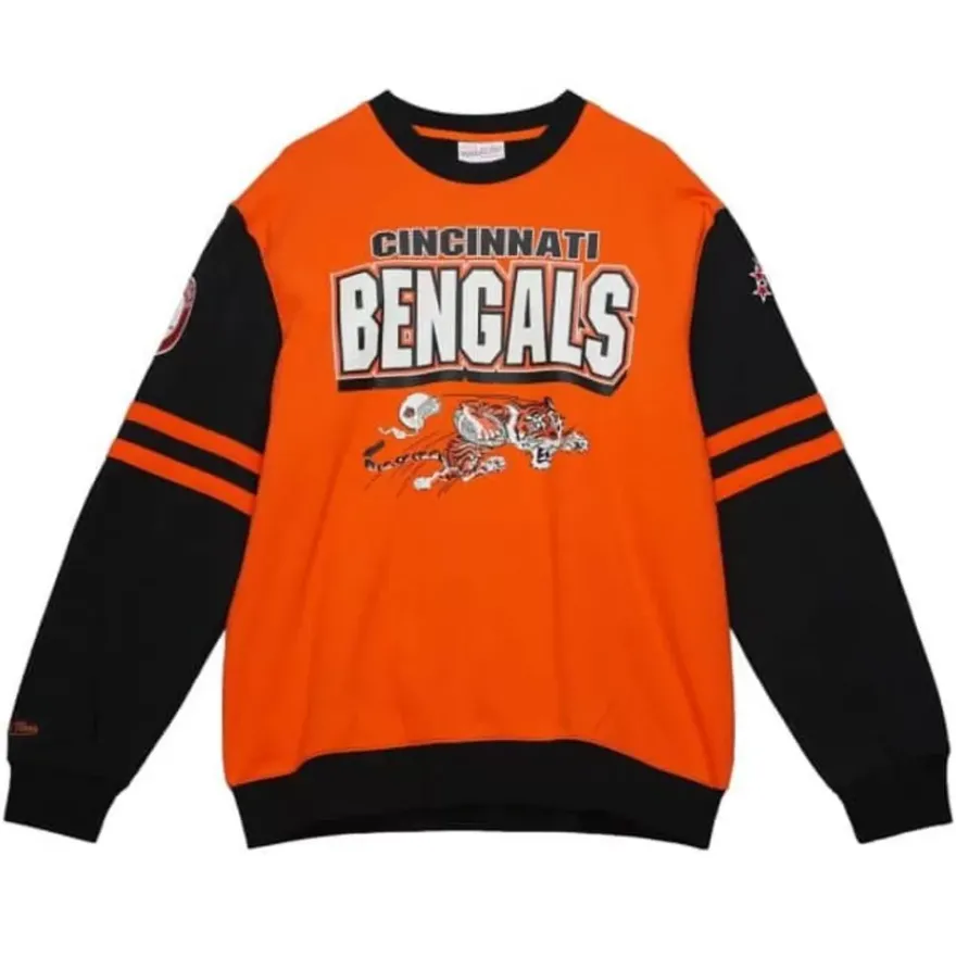 Mitchell & Ness T-Shirts & Tops-All Over Crew 2.0 Cincinnati Bengals