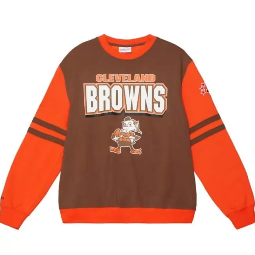 Mitchell & Ness T-Shirts & Tops-All Over Crew 2.0 Cleveland Browns