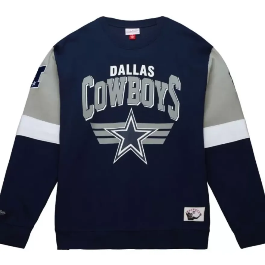 Mitchell & Ness Hoodies & Sweatshirts-All Over Crew 3.0 Dallas Cowboys