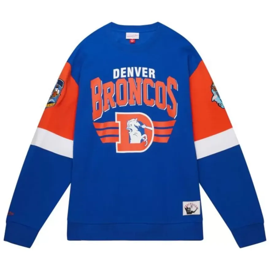 Mitchell & Ness Hoodies & Sweatshirts-All Over Crew 3.0 Denver Broncos