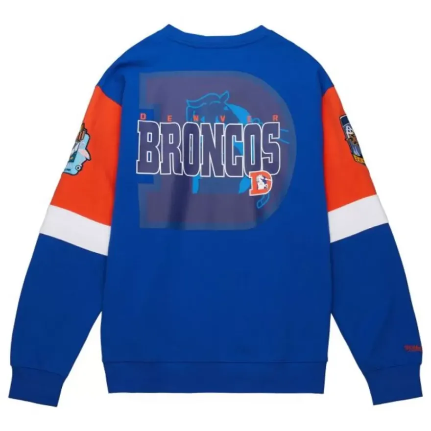 Mitchell & Ness Hoodies & Sweatshirts-All Over Crew 3.0 Denver Broncos