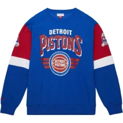 Mitchell & Ness Hoodies & Sweatshirts-All Over Crew 3.0 Detroit Pistons