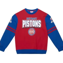 Mitchell & Ness T-Shirts & Tops-All Over Crew 2.0 Detroit Pistons
