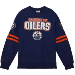 Mitchell & Ness Hoodies & Sweatshirts-All Over Crew 2.0 Edmonton Oilers