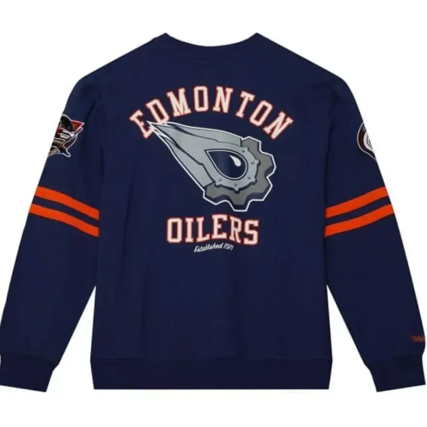 Mitchell & Ness Hoodies & Sweatshirts-All Over Crew 2.0 Edmonton Oilers