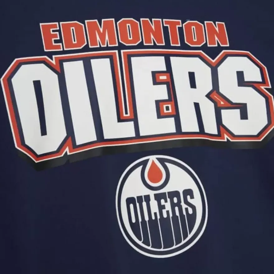 Mitchell & Ness Hoodies & Sweatshirts-All Over Crew 2.0 Edmonton Oilers