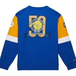 Mitchell & Ness Hoodies & Sweatshirts-All Over Crew 3.0 Golden State Warriors
