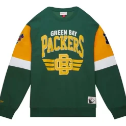 Mitchell & Ness Hoodies & Sweatshirts-All Over Crew 3.0 Green Bay Packers