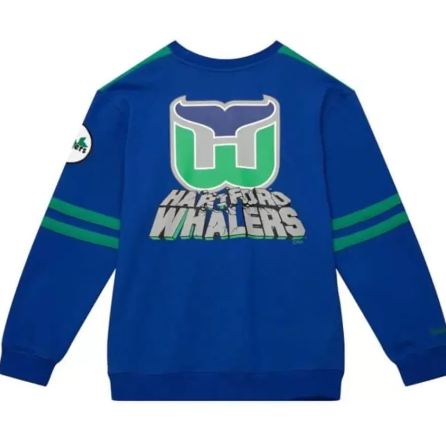 Mitchell & Ness Hoodies & Sweatshirts-All Over Crew 2.0 Hartford Whalers