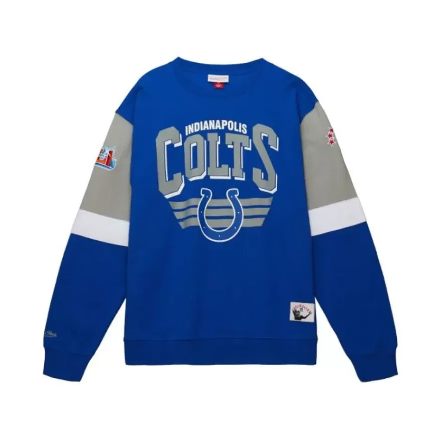 Mitchell & Ness Hoodies & Sweatshirts-All Over Crew 3.0 Indianapolis Colts