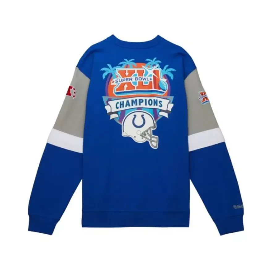 Mitchell & Ness Hoodies & Sweatshirts-All Over Crew 3.0 Indianapolis Colts
