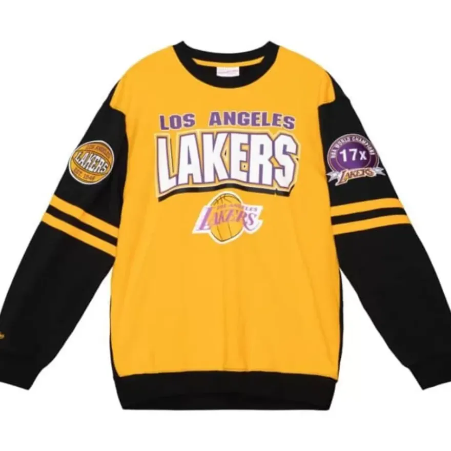 Mitchell & Ness T-Shirts & Tops-All Over Crew 2.0 Los Angeles Lakers