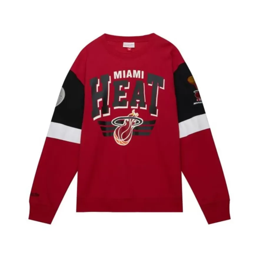 Mitchell & Ness Hoodies & Sweatshirts-All Over Crew 3.0 Miami Heat