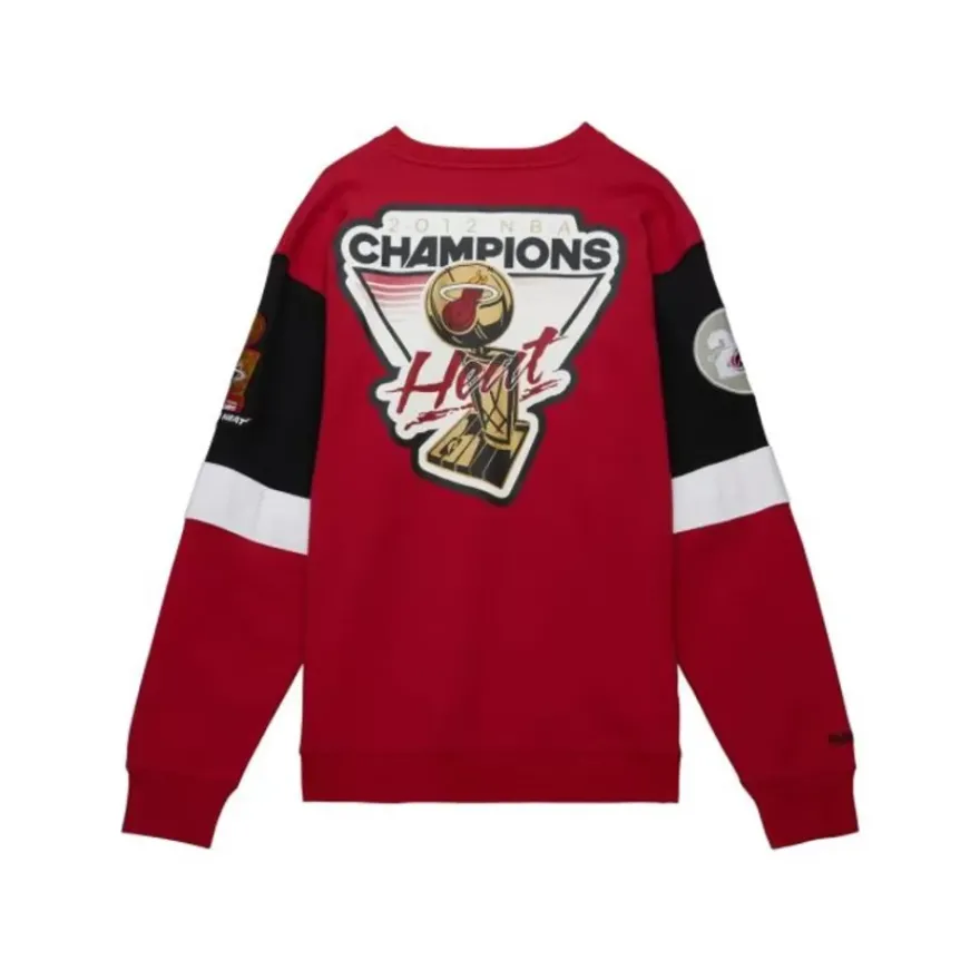 Mitchell & Ness Hoodies & Sweatshirts-All Over Crew 3.0 Miami Heat