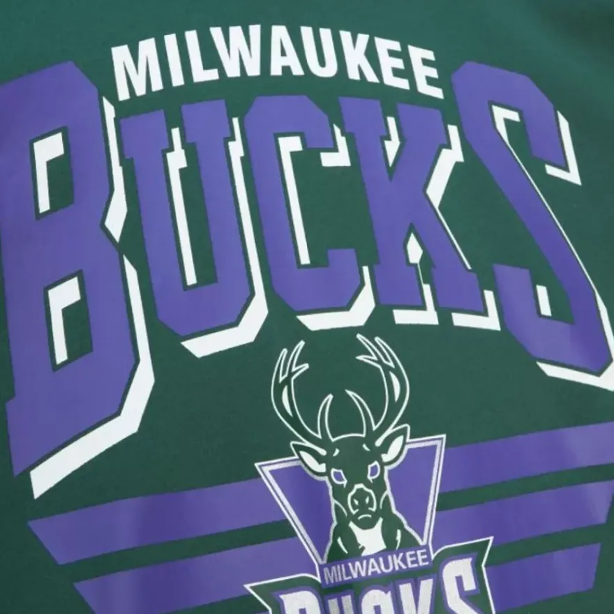 Mitchell & Ness Hoodies & Sweatshirts-All Over Crew 3.0 Milwaukee Bucks