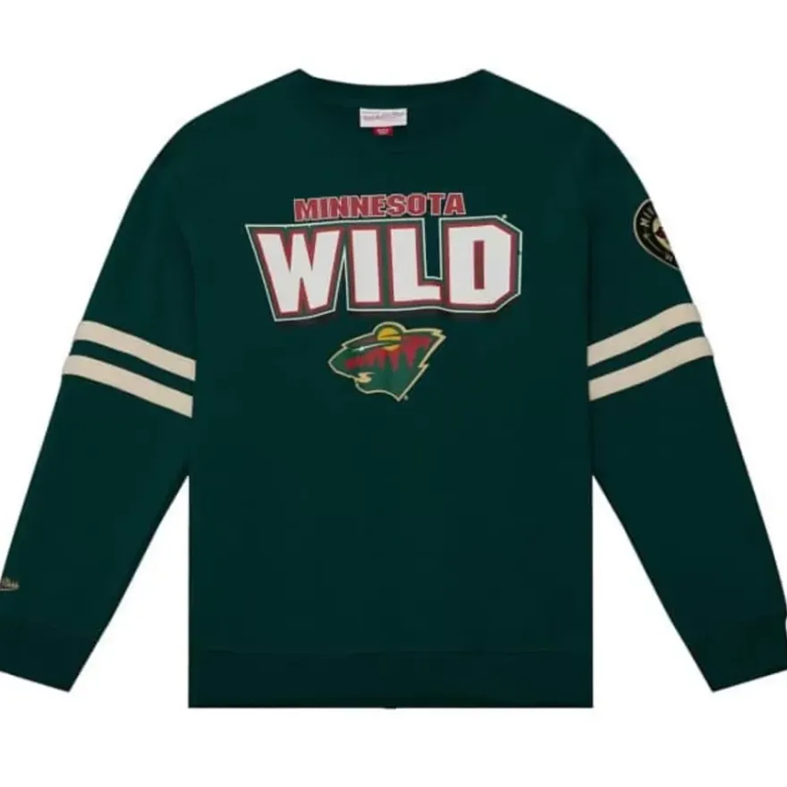 Mitchell & Ness Hoodies & Sweatshirts-All Over Crew 2.0 Minnesota Wild