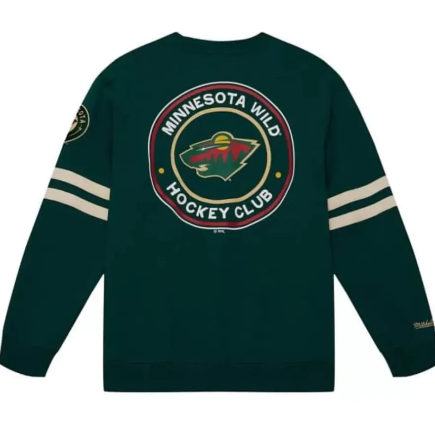 Mitchell & Ness Hoodies & Sweatshirts-All Over Crew 2.0 Minnesota Wild