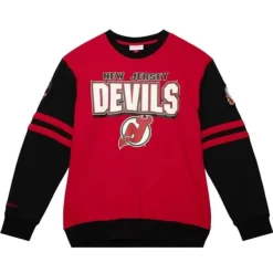 Mitchell & Ness Hoodies & Sweatshirts-All Over Crew 2.0 New Jersey Devils