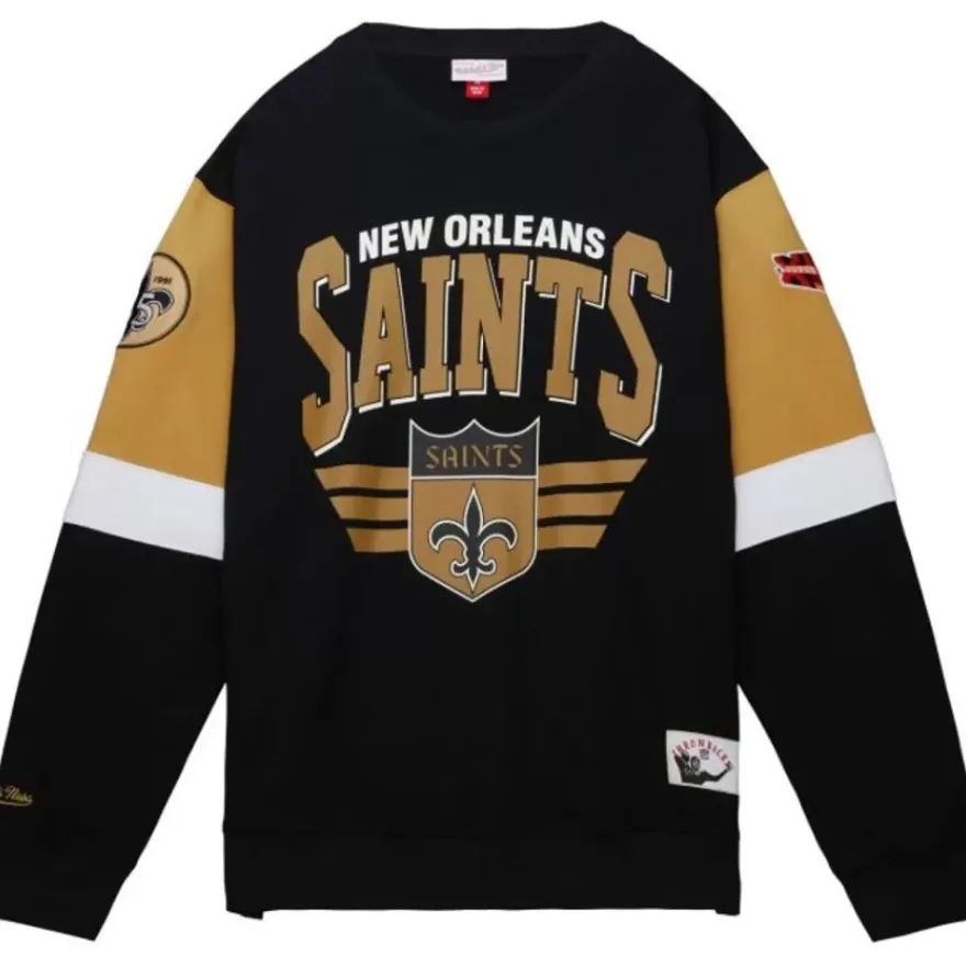 Mitchell & Ness Hoodies & Sweatshirts-All Over Crew 3.0 New Orleans Saints