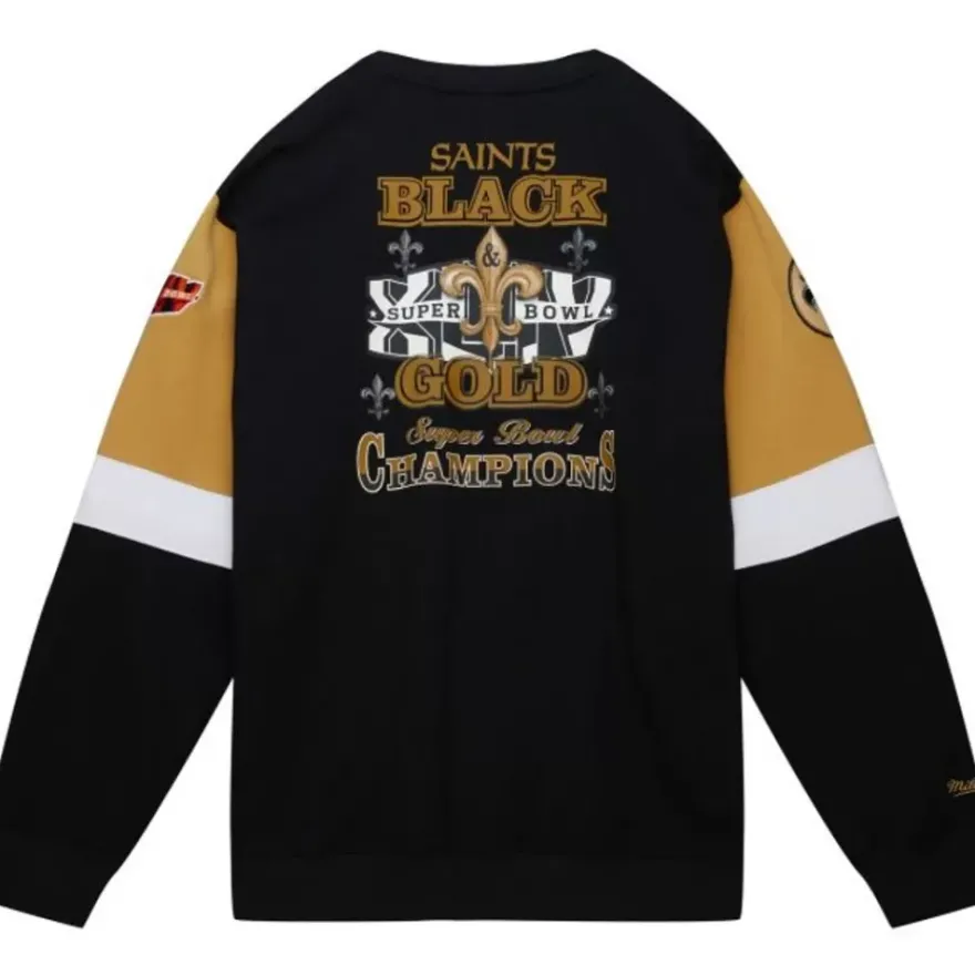 Mitchell & Ness Hoodies & Sweatshirts-All Over Crew 3.0 New Orleans Saints