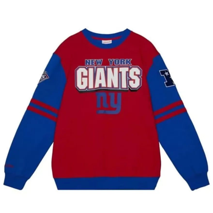 Mitchell & Ness T-Shirts & Tops-All Over Crew 2.0 New York Giants