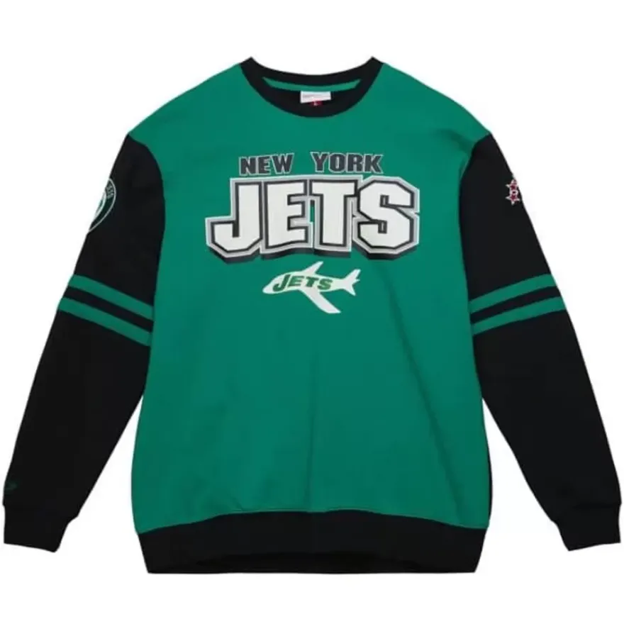 Mitchell & Ness T-Shirts & Tops-All Over Crew 2.0 New York Jets