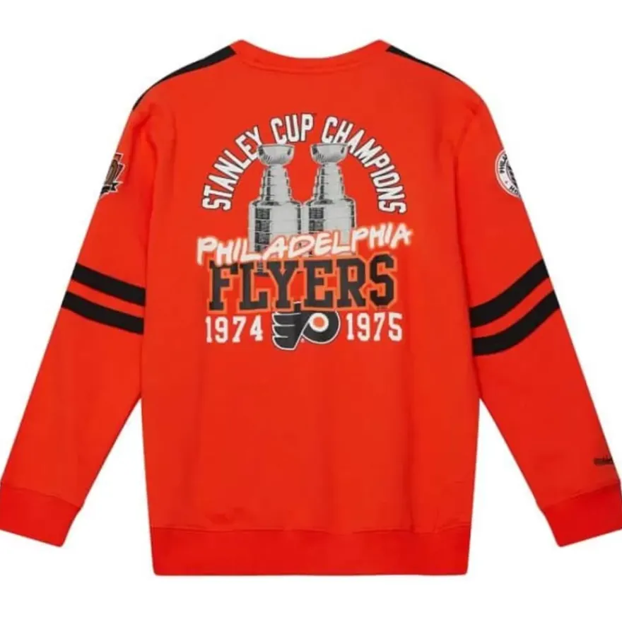 Mitchell & Ness Hoodies & Sweatshirts-All Over Crew 2.0 Philadelphia Flyers