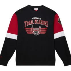 Mitchell & Ness Hoodies & Sweatshirts-All Over Crew 3.0 Portland Trail Blazers