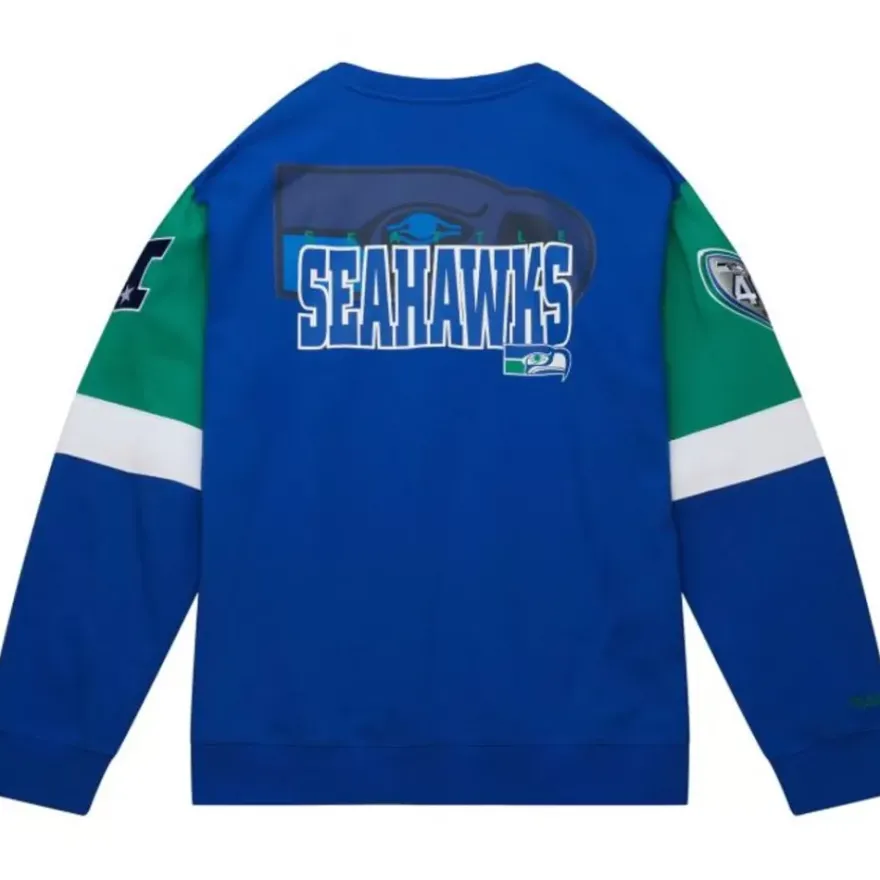 Mitchell & Ness Hoodies & Sweatshirts-All Over Crew 3.0 Seattle Seahawks