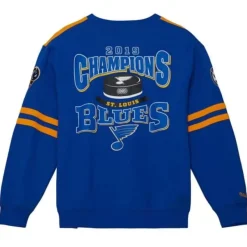 Mitchell & Ness Hoodies & Sweatshirts-All Over Crew 2.0 St. Louis Blues
