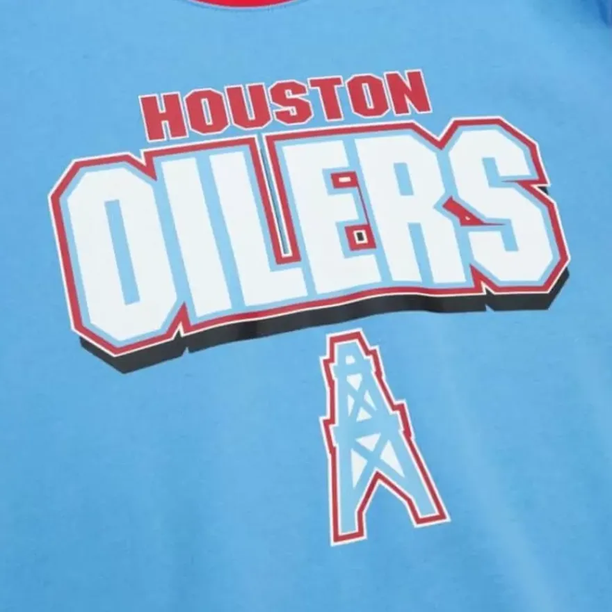 Mitchell & Ness T-Shirts & Tops-All Over Crew 2.0 Tee Houston Oilers