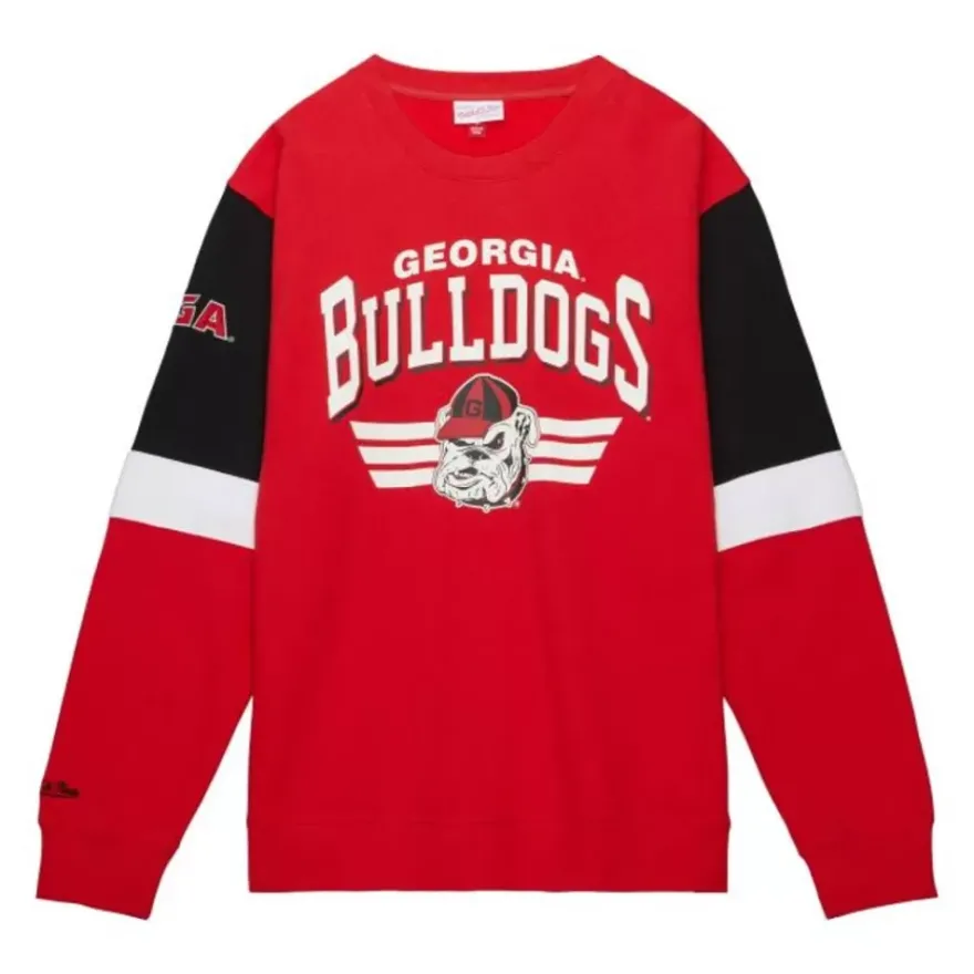 Mitchell & Ness Hoodies & Sweatshirts-All Over Crew 3.0 University Of Georgia