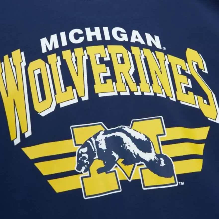 Mitchell & Ness Hoodies & Sweatshirts-All Over Crew 3.0 University Of Michigan