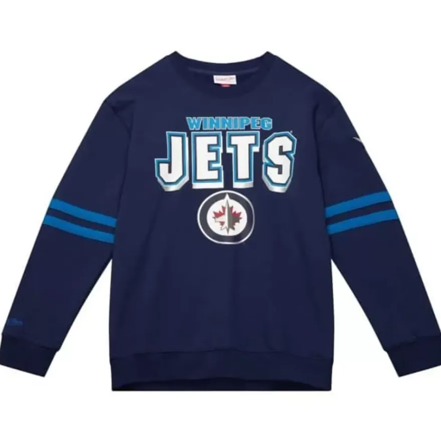 Mitchell & Ness Hoodies & Sweatshirts-All Over Crew 2.0 Winnipeg Jets