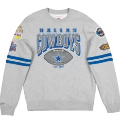 Mitchell & Ness Hoodies & Sweatshirts-All Over Print Fleece Crew Dallas Cowboys