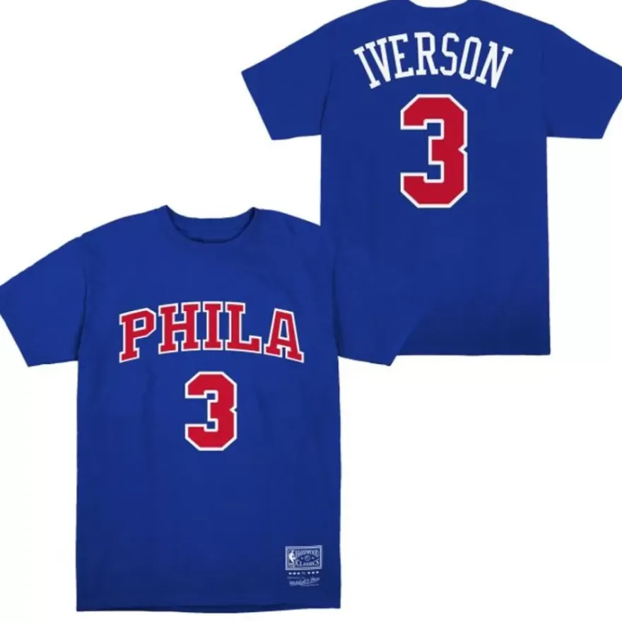 Mitchell & Ness Big Kids-Alt Name & Number Ss Tee Philadelphia 76Ers Allen Iverson