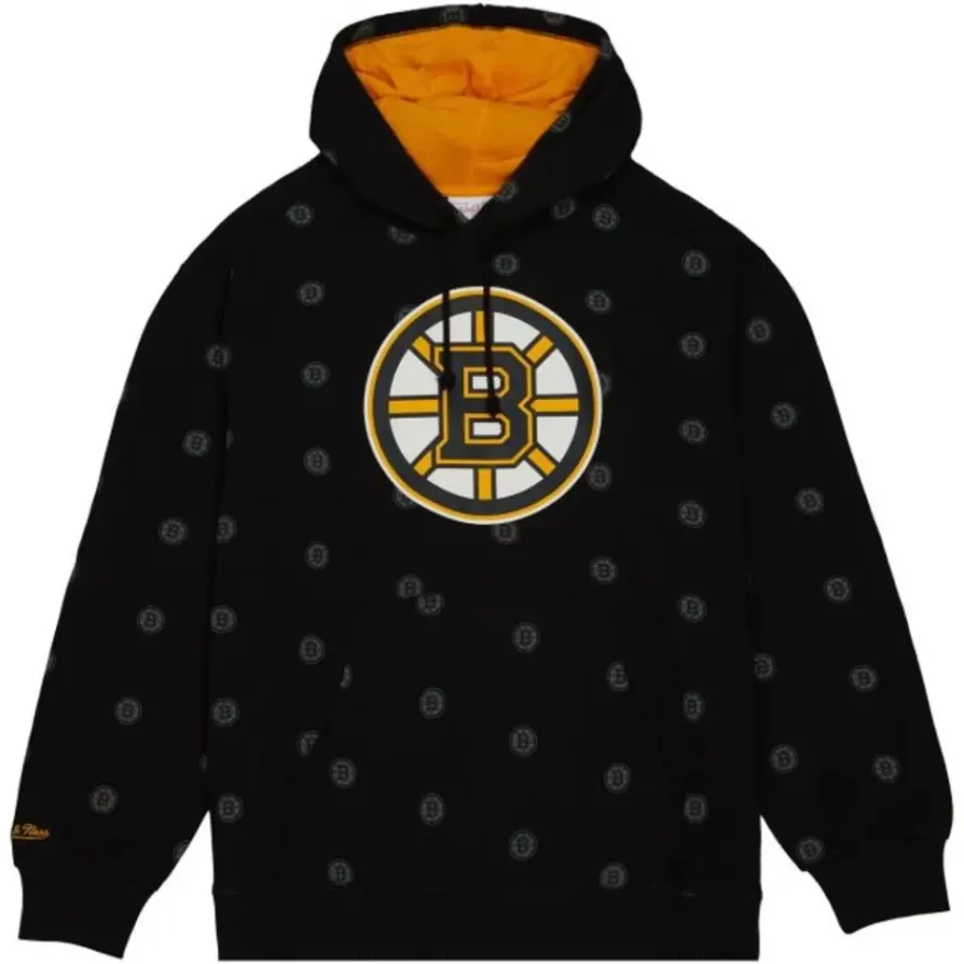 Mitchell & Ness Hoodies & Sweatshirts-Aop Fleece Hoodie Boston Bruins