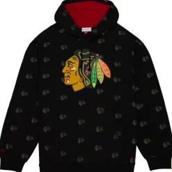 Mitchell & Ness Hoodies & Sweatshirts-Aop Fleece Hoodie Chicago Blackhawks