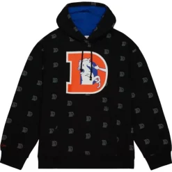 Mitchell & Ness Hoodies & Sweatshirts-Aop Fleece Hoodie Denver Broncos