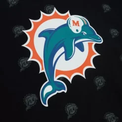 Mitchell & Ness Hoodies & Sweatshirts-Aop Fleece Hoodie Miami Dolphins