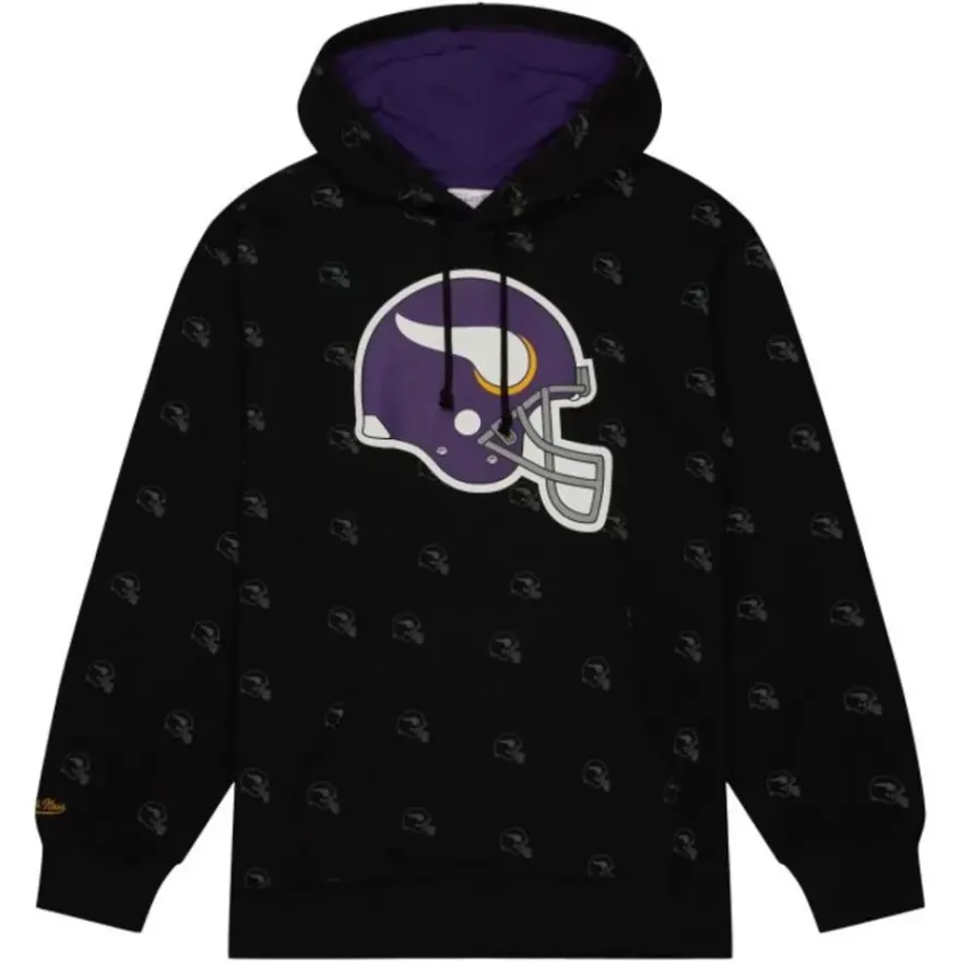 Mitchell & Ness Hoodies & Sweatshirts-Aop Fleece Hoodie Minnesota Vikings