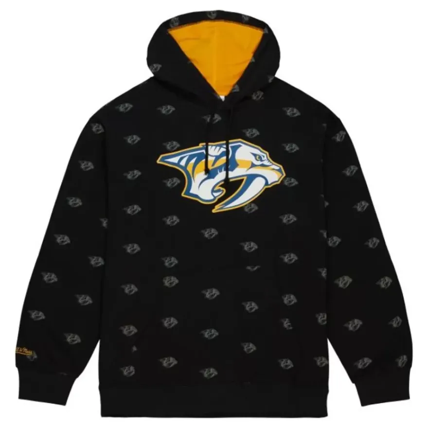 Mitchell & Ness Hoodies & Sweatshirts-Aop Fleece Hoodie Nashville Predators