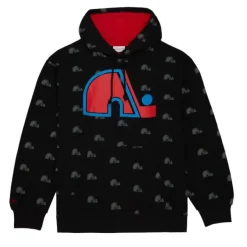 Mitchell & Ness Hoodies & Sweatshirts-Aop Fleece Hoodie Quebec Nordiques